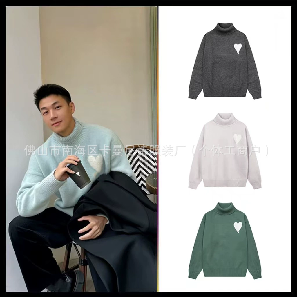 Трансграничный AM * свитер с высоким воротником Облака любви жаккардовый свитер осенний и зимний отдых теплый прилив пара топ