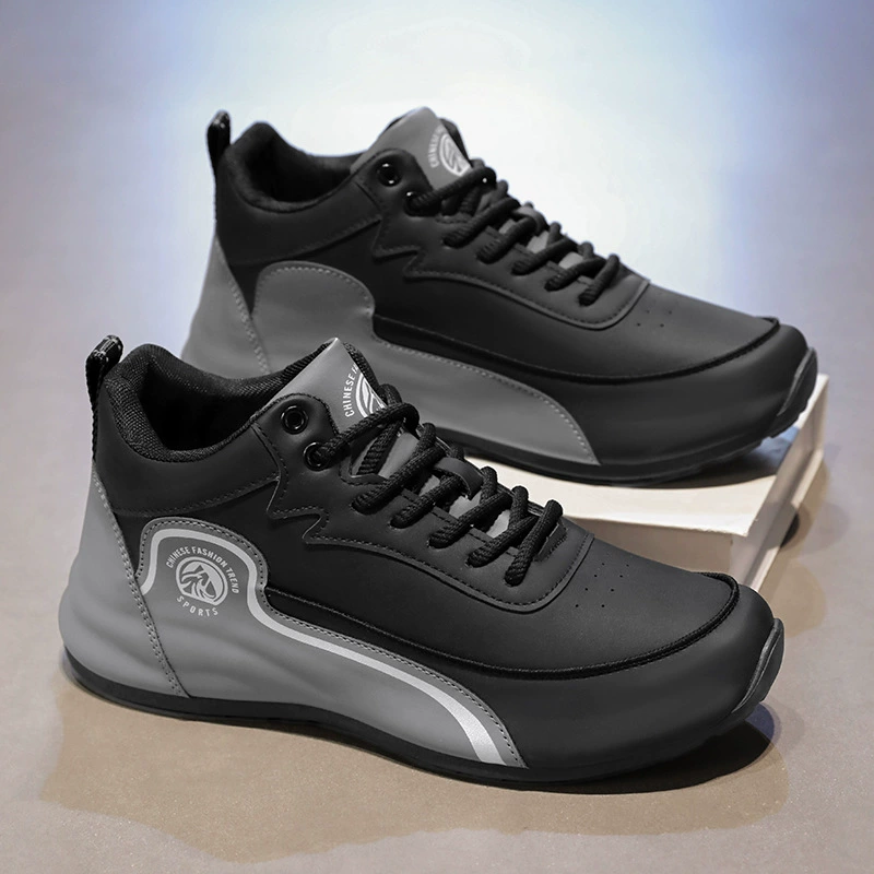 Весной и летом мужская обувь белая мягкая подошва спортивная обувь нескользящая повседневная обувь дикая тенденция водонепроницаемая кожаная обувь для бега