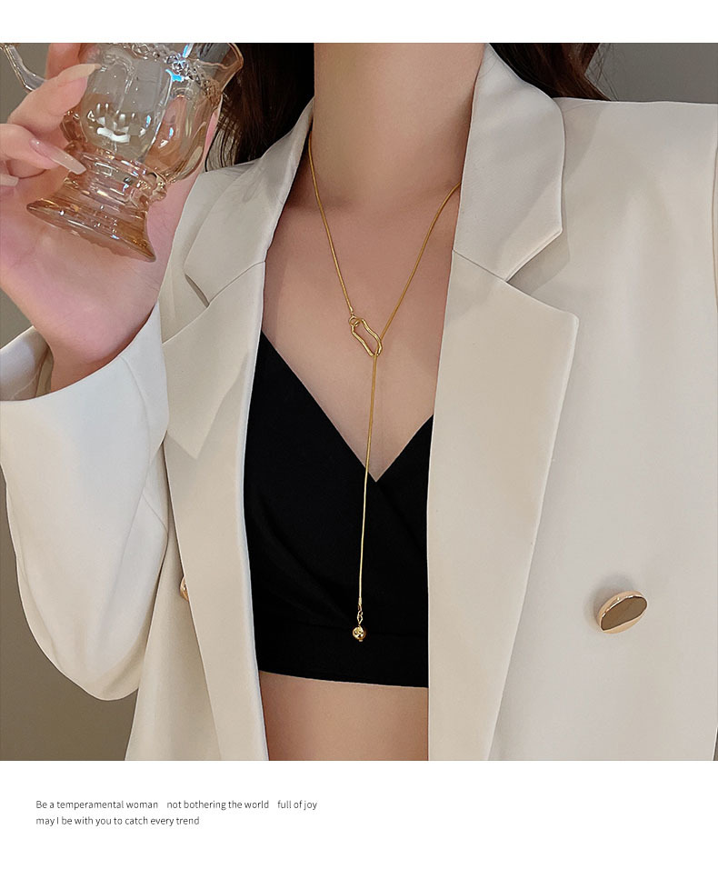 304 Stainless Steel Chain Material Lady Classic Style Geometric Titanium Steel Plating Pendant Necklace