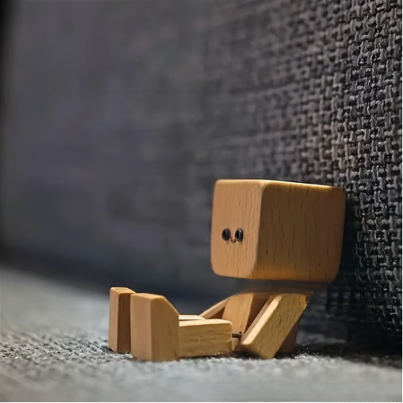 跨境新款Shaking Feet Wooden Doll木头人汽车装饰摆件|undefined