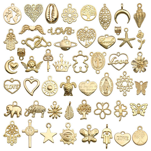 1 Simple and Unique Ancient Gold Pendant Necklace Accessory DIY Alloy Pendant Accessory