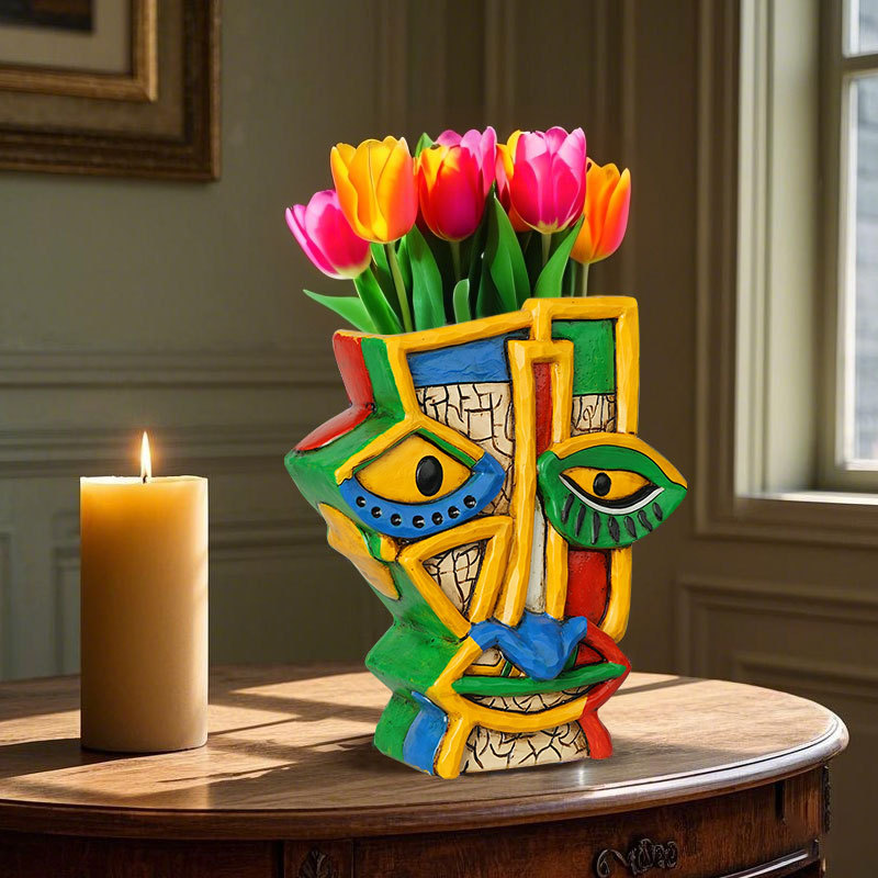  e-commerce for magic color abstract face resin flower pot modern art creative living room ins wind potted plant ornaments