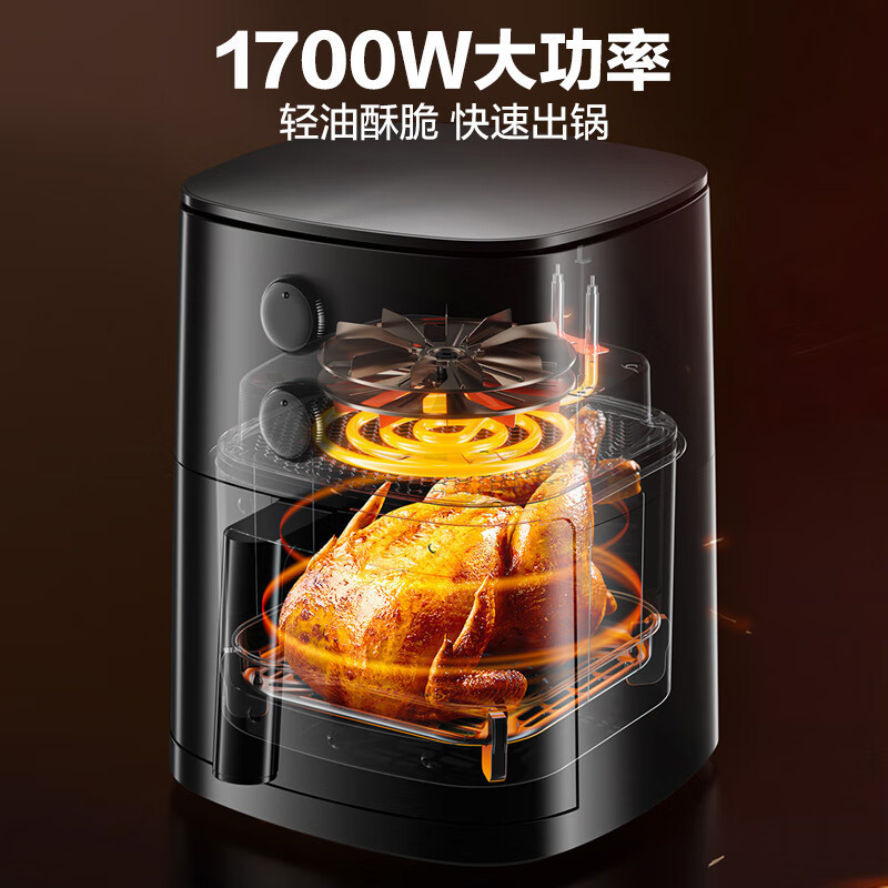 苏泊尔新款空气炸锅家用低脂免翻面6L大容量全自动可视大功率|undefined