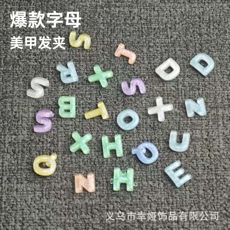 New Colorful 26-Letter Resin Stickers for Hair Clips, Nail Art, DIY Nail Decorations, Semi-Finished Accessories New Colorful 26-Letter Resin Stickers for Hair Clips, Nail Art, DIY Nail Decorations, Semi-Finished Accessories