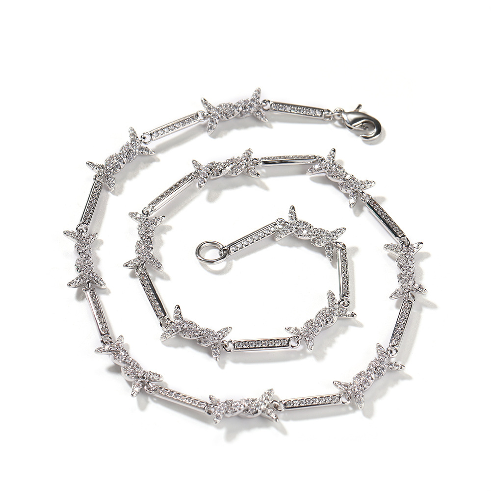 Thorn Fine Wire Necklace With Zircon For Men Elegant Accessory_voghion.com