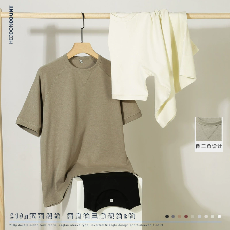 Tengjue мужская новая одежда в прямом эфире, твил двухсторонний хлопок цвета хаки, рукава, свободные японские футболки с короткими рукавами