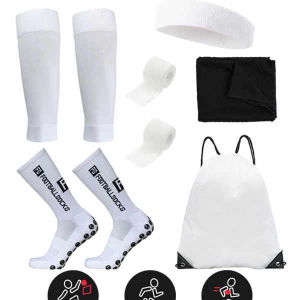 Amazon Football Socks Solid Color Adult Non-Slip Towel Bottom Thickened Fs Six-Piece Football Socks Guard Strap Wholesale