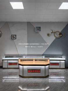 Jewelry Display Cabinet Jewelry Jade Glass Counter Stainless Steel Silver Jewelry Watch Display Cabinet Leidezhu