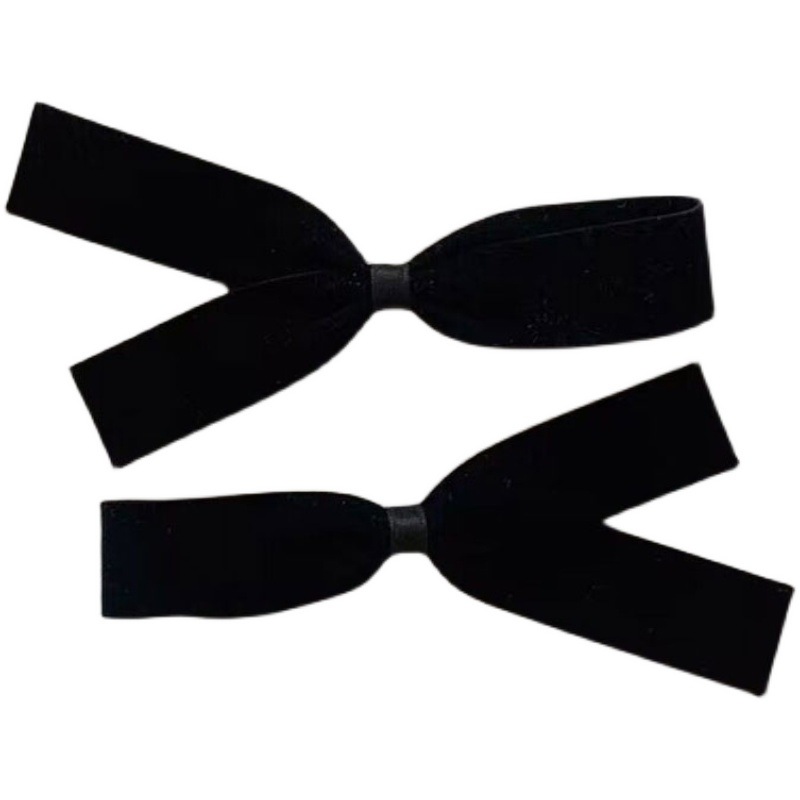 Korejský styl dívky francouzská sponka do vlasů černá mašle ofina klip malá stuha sametová sponka do vlasů vysoce kvalitní vlasové doplňky čelenka_voghion.com