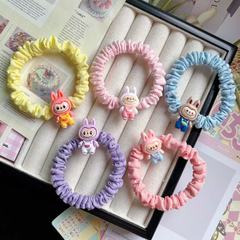 漫画かわいいラブ布ヘアバンドインガールハート甘い腸リングカップル親友ヘアロープ学生ゴムバンドヘアアクセサリー