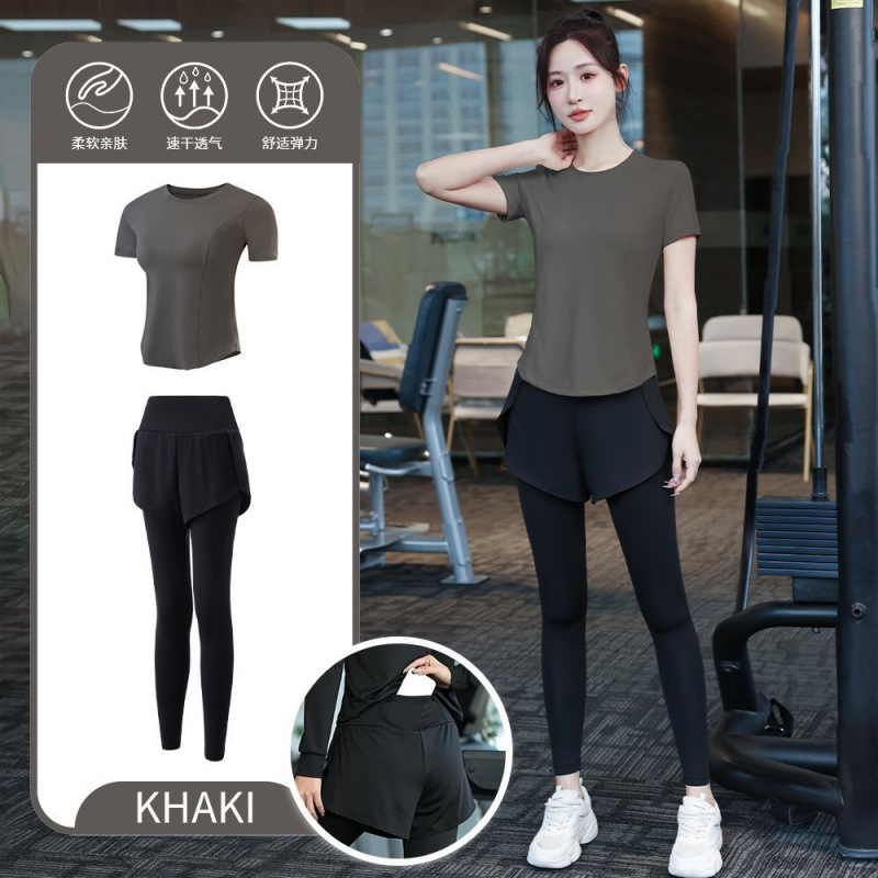 Juego de carrera para mujeres primavera y otoño principiantes de verano yoga deportivo rápido ropa seca trajes transpirables comercio exterior al por mayor