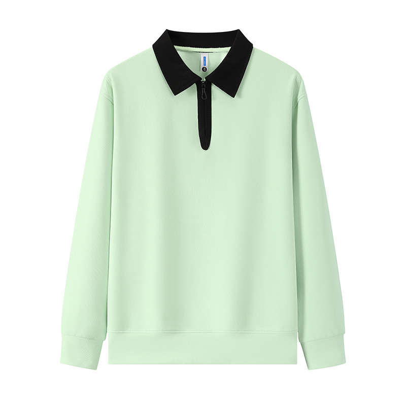 Collar medio cremallera elástico cuerpo de entrenamiento de manga larga ropa de trabajo grupo herramienta suéter logotipo personalizado impresión