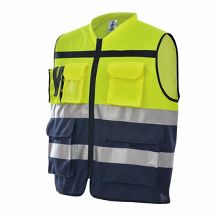 Uncle an A555 Reflective Vest Fluorescent Yellow and Dark Blue Vest 3m Visual Reflective Material Can Be Printed