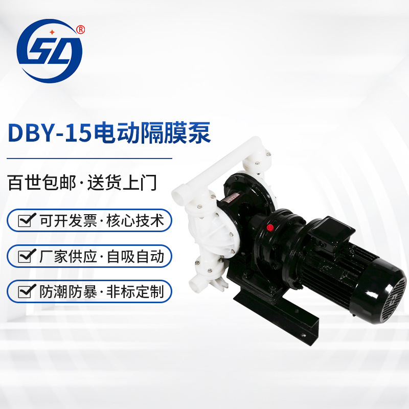 生产厂家供应DBY-15PP工程塑料电动隔膜泵化工泵耐腐蚀自吸性能强