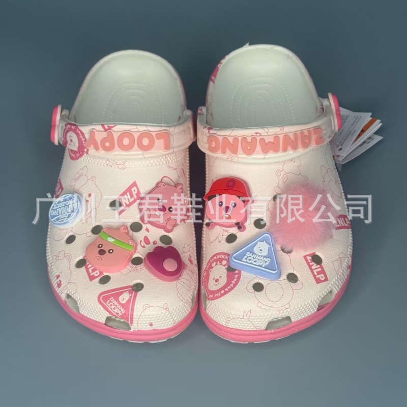 Zapatos con agujeros para niños Cross Sandalias de marca compartida Ruby, antideslizantes y transpirables para padres e hijos, lindas zapatillas Baotou