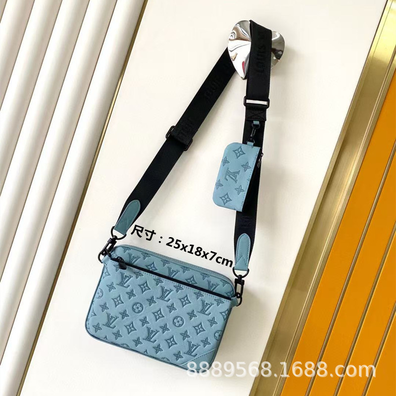 直接供給クロスボーダー m lv メンズバッグレディースバッグブラックウォリアーメッセンジャーバッグ枕バッグチェーンバッグボックスバッグポータブルブリーフケース|undefined