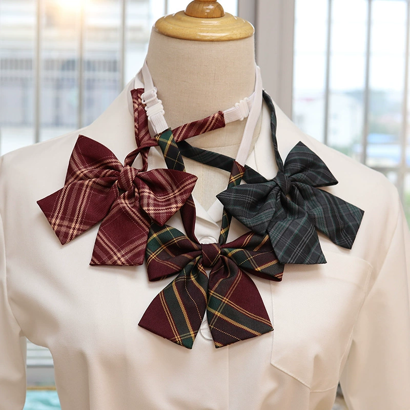 JK галстук-бабочка без пряжки Боярышник дерево амарант красные водоросли клетчатый полосатый Женский стиль колледжа студент японская Форма аксессуары