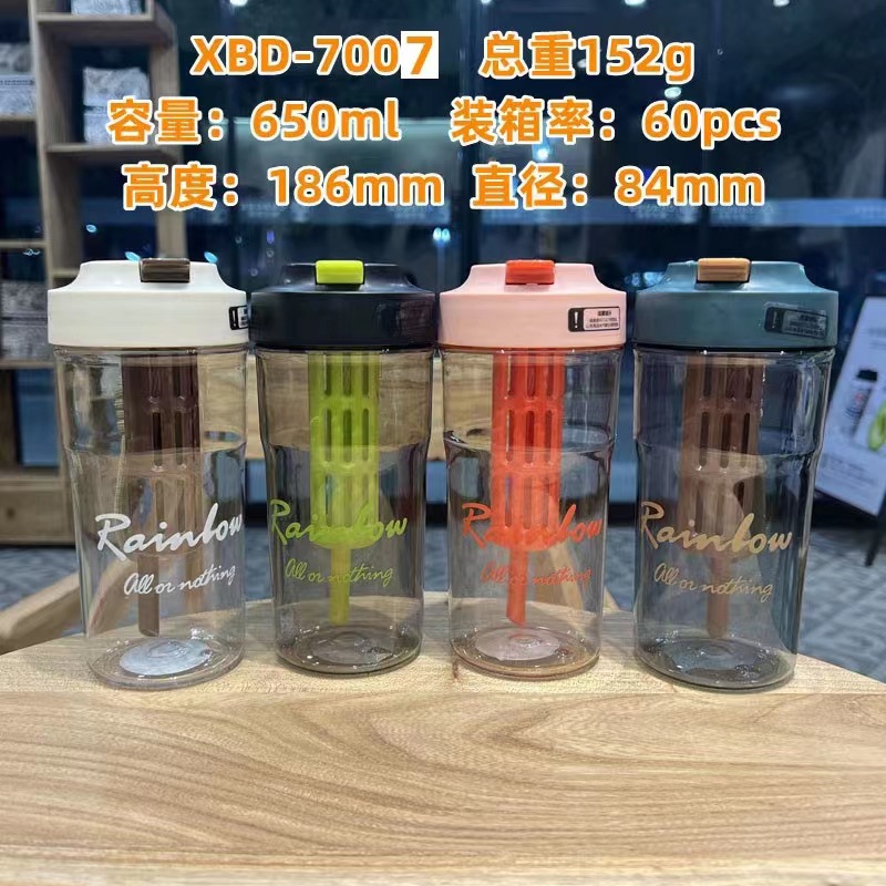 Xinbeidi 7007 nueva taza de agua creativa chica estudiante de alto aspecto taza de paja de separación de Té cerveza taza ins