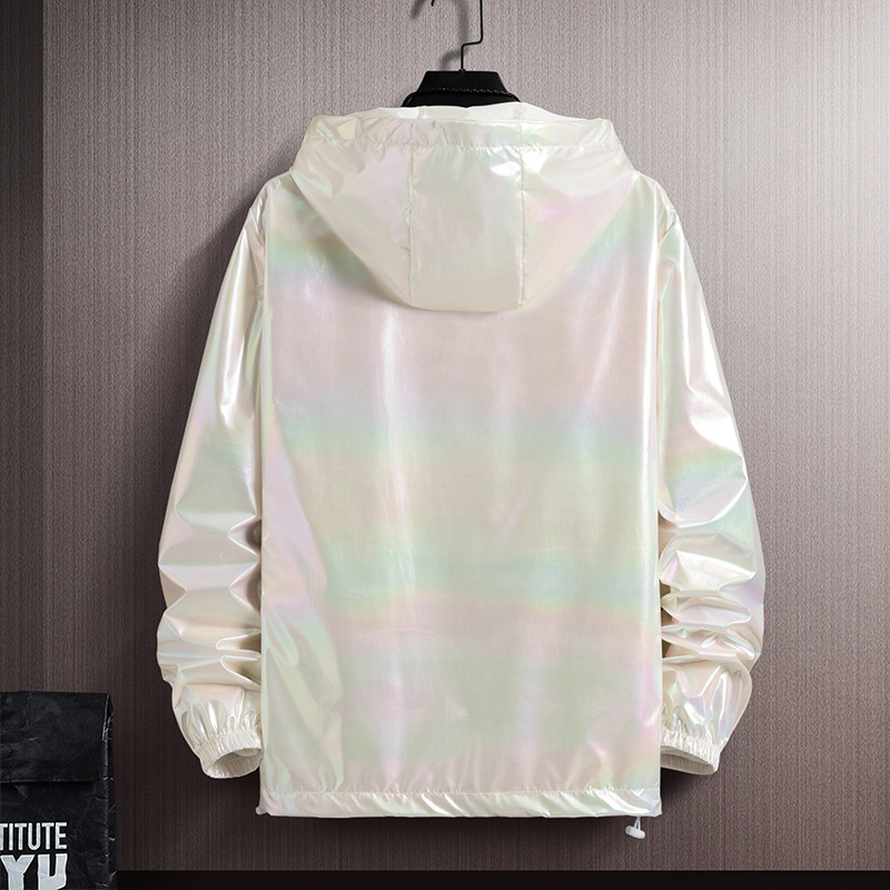 Men's Clothing summer colorful shiny sun protection clothing for men and women couples thin breathable colorful thin jacket trendy large size coat_voghion.com