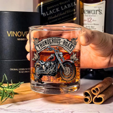 高档厚底进口强化工艺威士忌酒杯批发洋酒杯个性化图案定制