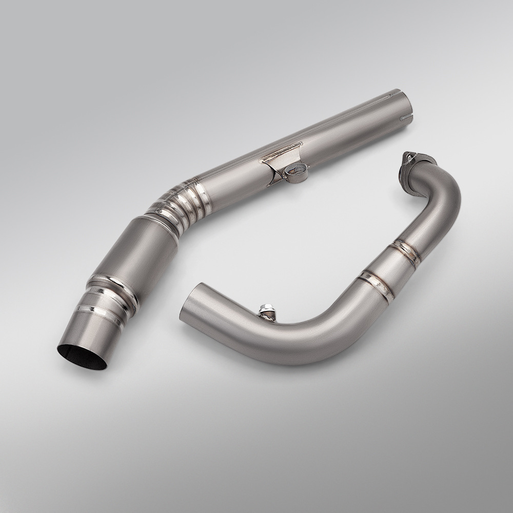 Suitable for Motorcycle Kove 450Rally Modification, with Drum Back-Pressure Package and Front Exhaust Pipe, Connects to the Original Rear Section