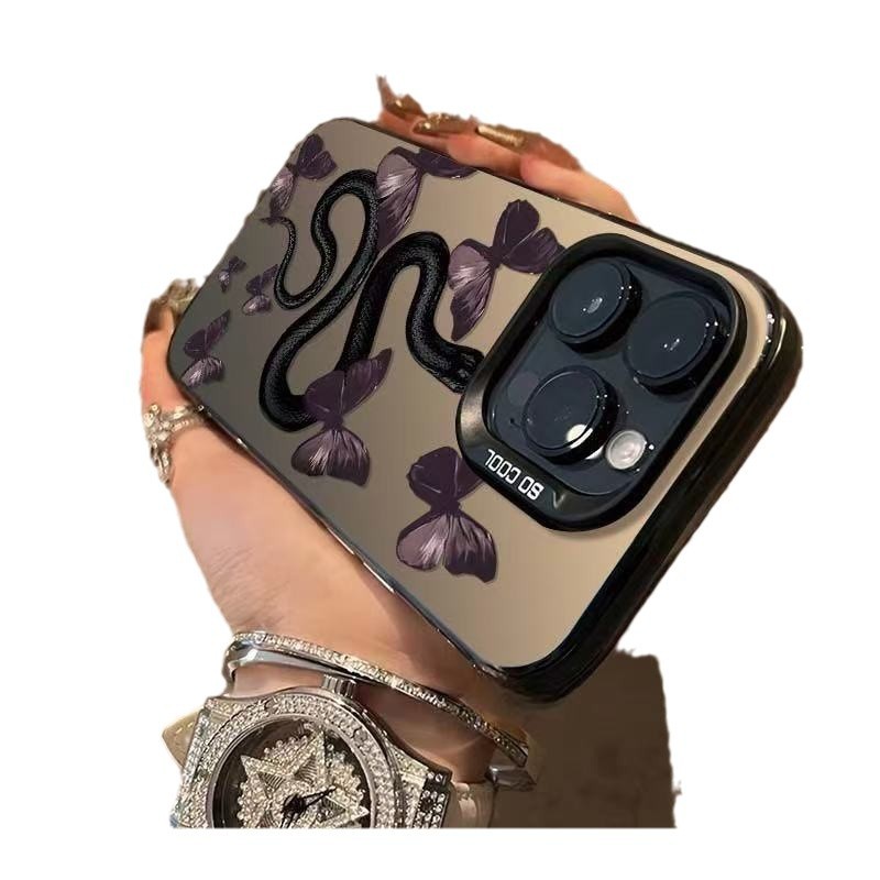 Serpiente mariposa para iPhone16Pro funda para teléfono móvil 15/14/13 láser 12 Apple 11XsMax/Plus nuevo