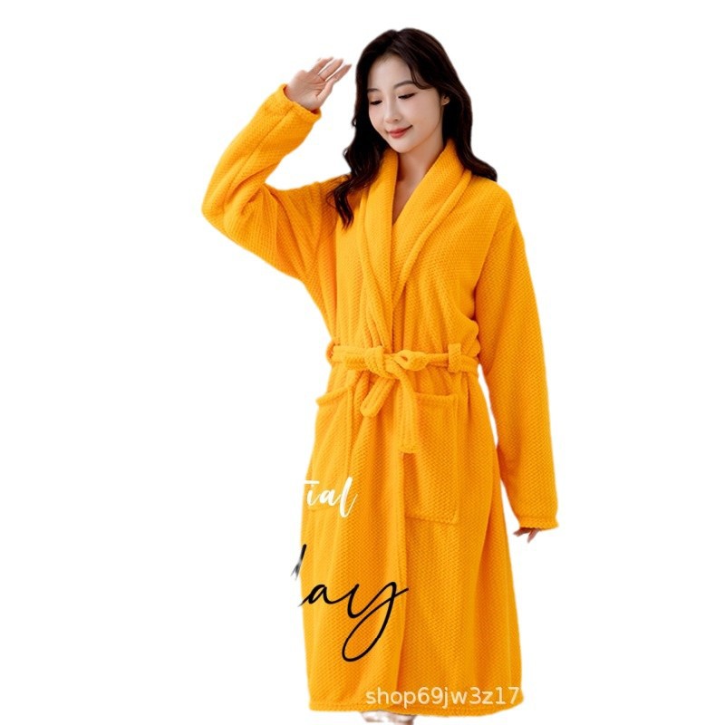 (2개) 성인 하이 엔드 목욕 가운 두꺼운 가을과 겨울 홈 옷 따뜻한 잠옷 목욕 목욕 가운 긴 호텔 흡수 소프트