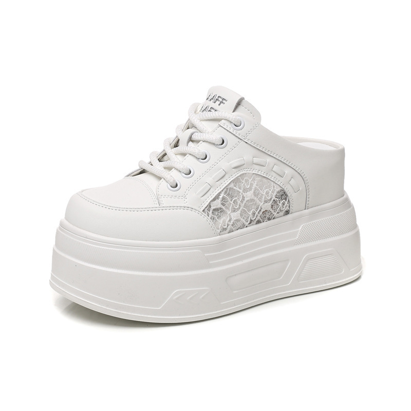 Giày sneaker nữ đế dày lưới thoáng khí trắng phối hợp mọi trang phục — màu trắng