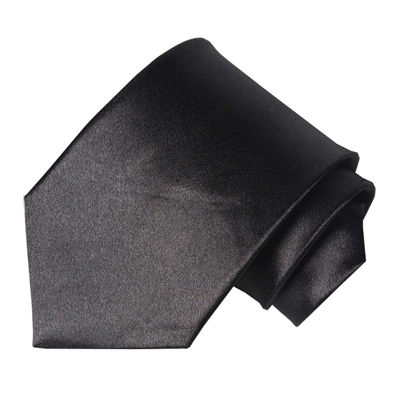 Los fabricantes venden al por mayor el nuevo estilo de seda de poliéster sin cremallera corbata versión coreana de los hombres de 8cm brillante fácil de tirar corbata de color sólido