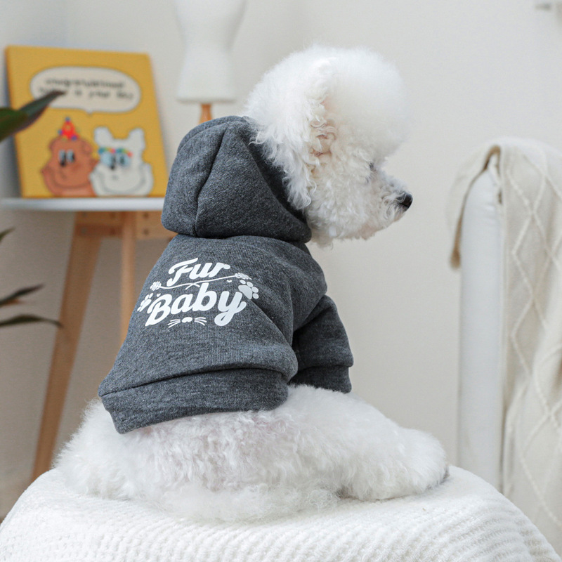 Petcircle Pet Circle Pet Clothes Dog Apparel White Fur Plush Baby Smoke Gray Hoodie