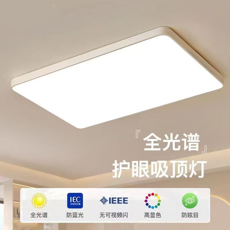 Led Living Room Lamp, Rectangular Large Lamp, Simple Modern Style, Warm and Atmospheric Ceiling Lamp for Bedroom, Balcony Lighting, Balcony Lamp