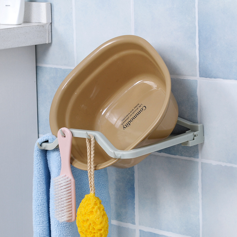 Bathroom Multi-use Storage Rack Bathroom Strong Suction Cup Washstand Storage Rack Folding Wall Hanging Kitchen Wall Hook