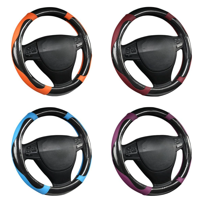 Автомобильный комплект рулевого колеса четыре сезона универсальный динамический модный углеродного волокна противоскользящий чехол