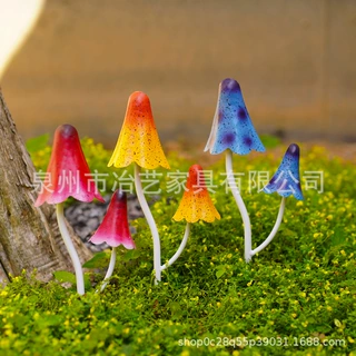 跨境农家风味金属彩绘蘑菇花园标志，多彩户外装饰，农场和花园地