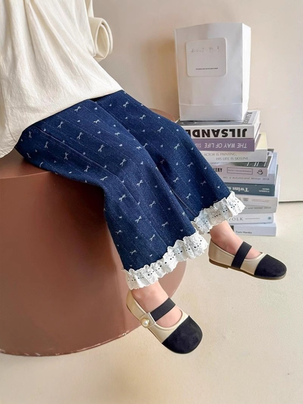 女の子ズボン春秋タイプ2025新型子供洋気子供春服ジーパン|undefined