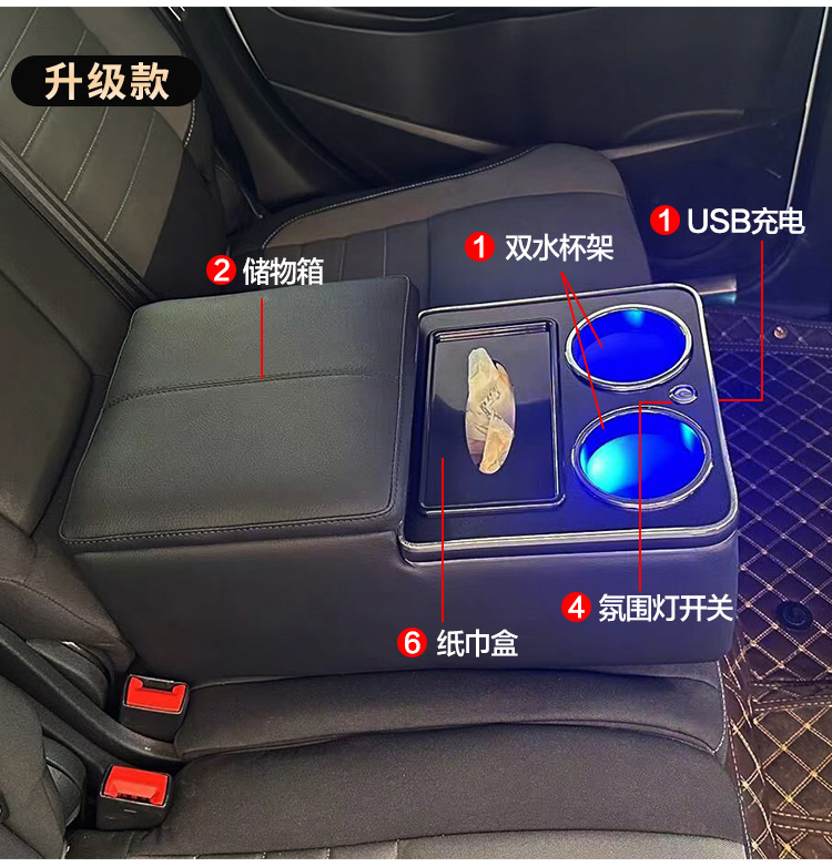 Car Rear Armrest Box, Universal Second Row Middle Storage Box, Car Rear Seat Armrest Interior Modification
