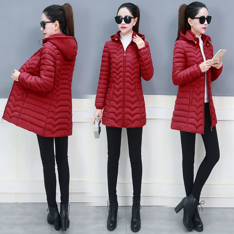 Long winter down jacket with down for mother, plus size, increased thickness, mid-length, for middle age