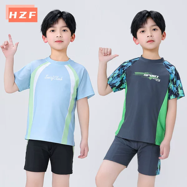 Children's Swimsuits for Boys and Girls Sports Quick-Drying Professional Swimsuit Set Student Cartoon Cute Baby Swimwear Wholesale