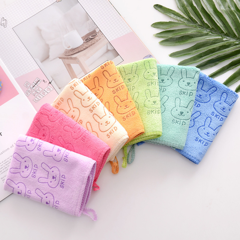 Microfiber Cartoon Printed Small Square Towel Absorbent Kindergarten Handkerchief Children's Hand Towel Small Towel Rag Wholesale