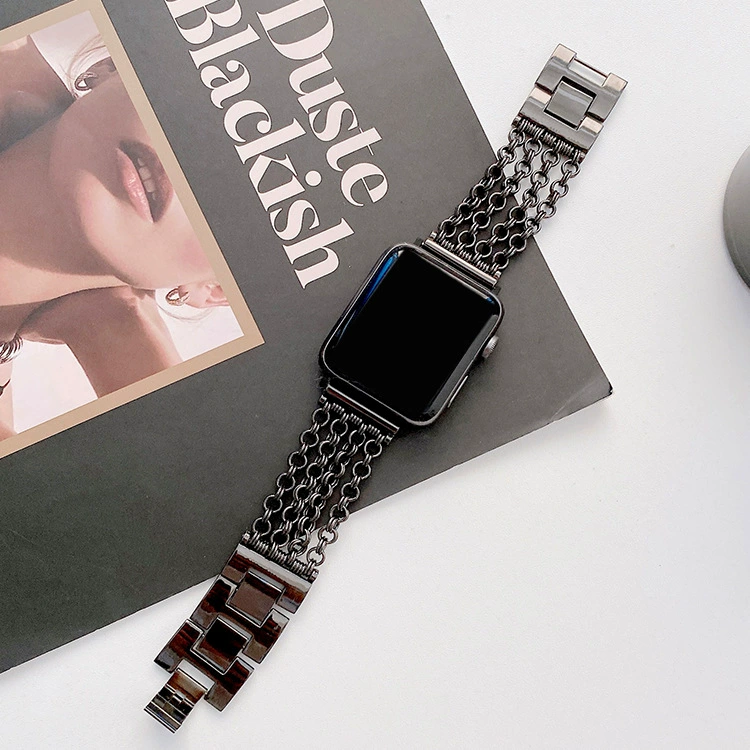 Apple, металлический ремешок для часов, стальной пояс, стиль Chanel