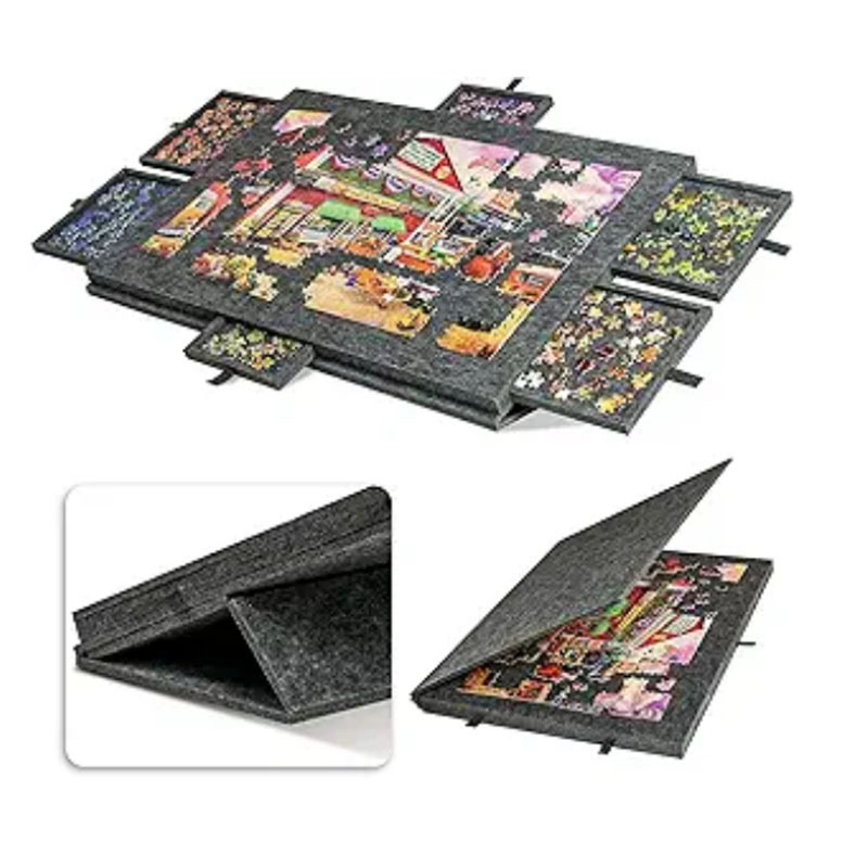 クロスボーダー子供用パズル分類ボードパズルテーブルボードスタンド蓋付き6引き出しポータブルパズルテーブルパズルボード|undefined