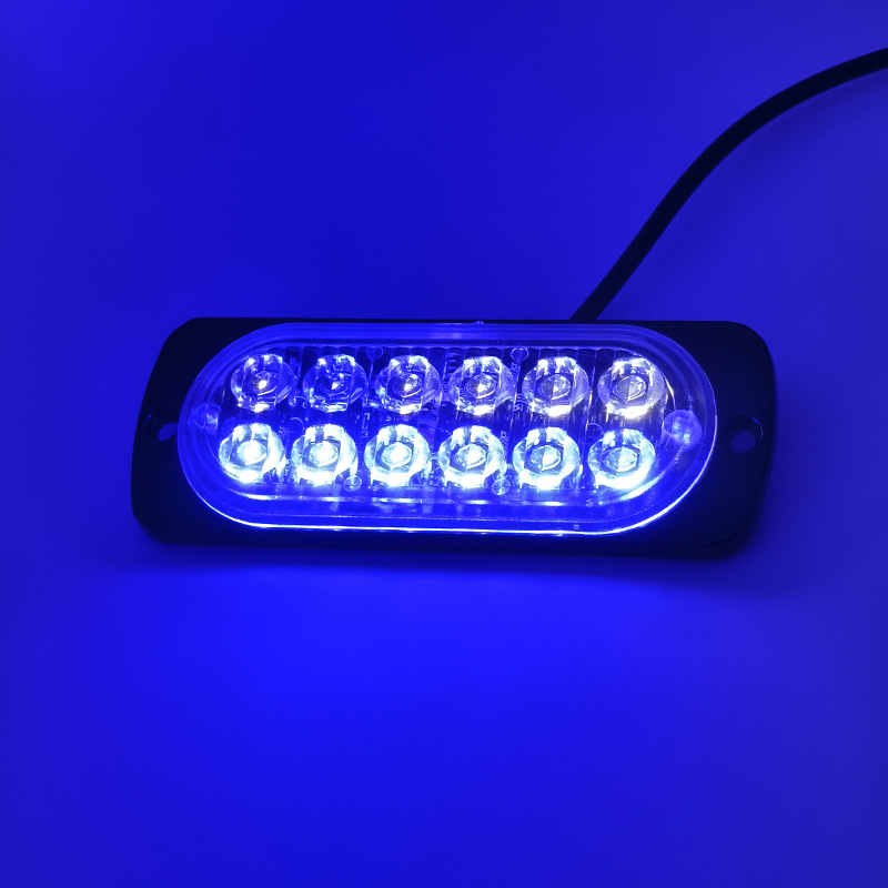 Truck Van 12-24V Car Ultra-Thin Side Signal Warning Light 12Led Strobe Light Flash Light Modification 36W