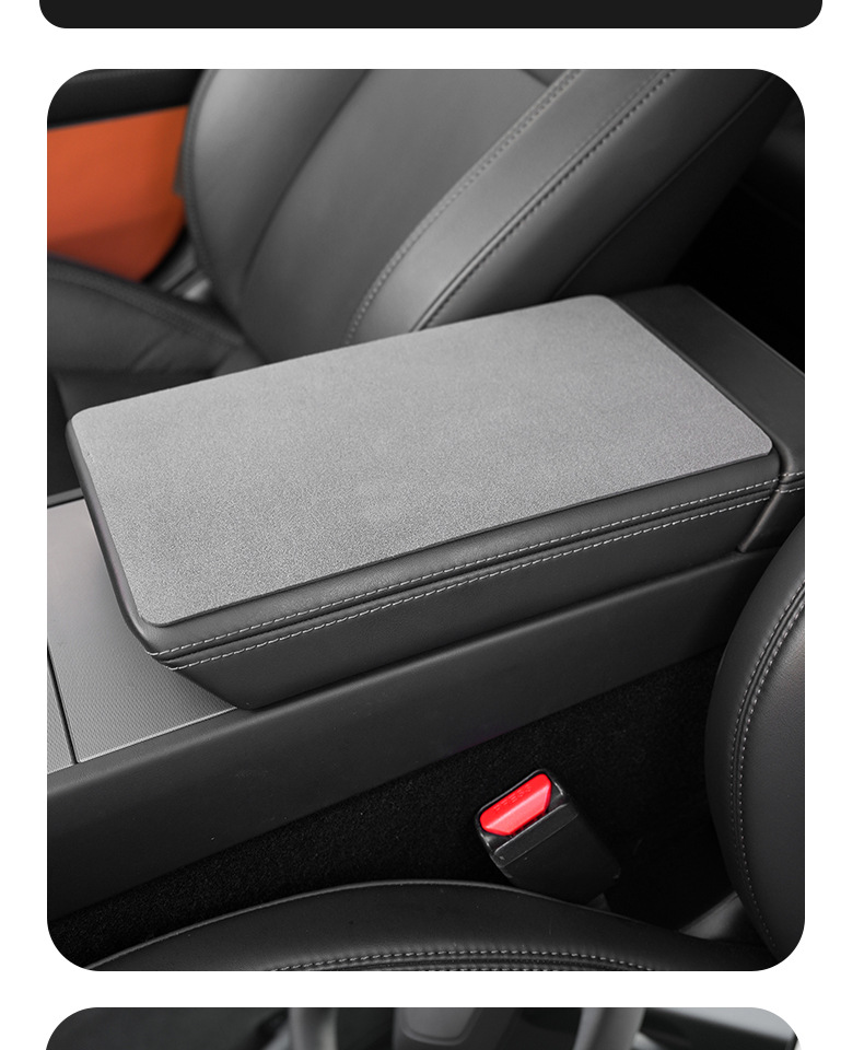 Suitable for Tesla's New Model 3/Y Suede Armrest Box Pad Protective Cover Pad Central Anti-Slip Cover