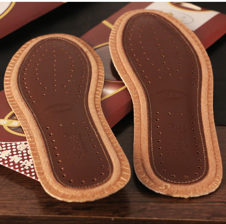 Boss Li cuero de vaca absorbente de sudor de carbón de bambú absorbente de humedad almohadilla de cuero desodorante aromático Plantilla de desodorante de los hombres para los zapatos a prueba de sudor