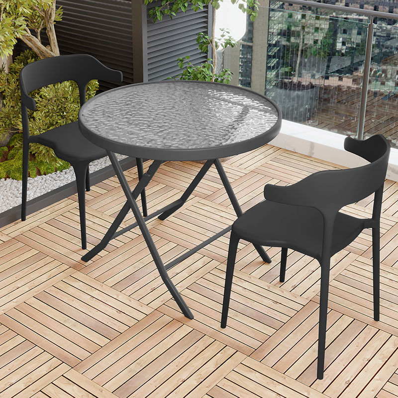 70cm 물잔물결 접이식 테이블 + 의자 2개