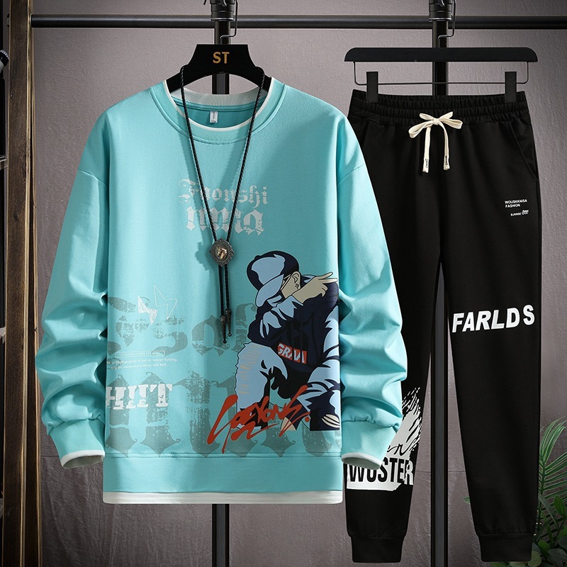 青少年の衛衣の男性の春秋の項の中学校の学生の長袖のtシャツの底のシャツの潮流の格好いい大きい子供の紳士服のスーツ|undefined