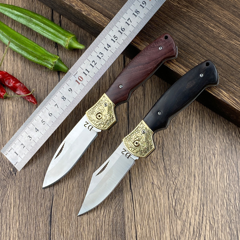 跨境D2钢钢户外折刀野营折叠刀多用途高硬度不锈钢水果刀阳江刀具