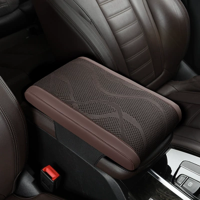 box pad memory foam heightening: Armrest box pad - t22-ice-silk-sandwich-dark-coffee-color-b-style