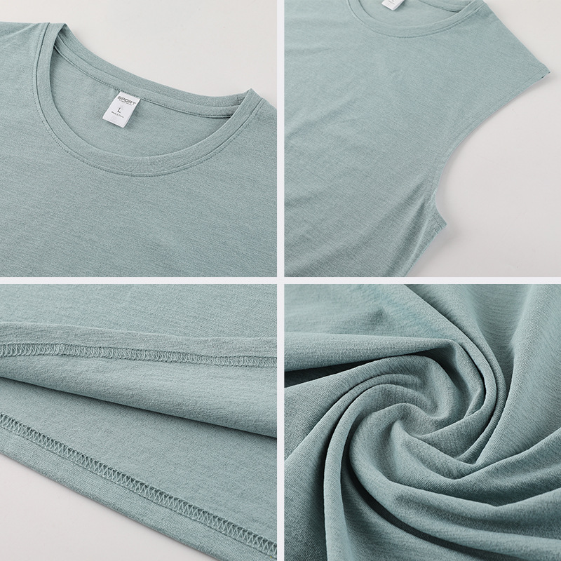 Amazon transfronterizo de verano entrenamiento deportivo chaleco de entrenamiento suelto sin mangas rápidamente secado hombro manga corta