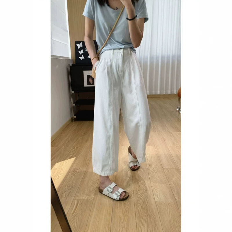 Breathable Linen Cropped Balloon Pants! Ultra-Thin High-Waisted Slimming Straight-Leg Jeans for Women, Summer Thin Wide-Leg Pants Breathable Linen Cropped Balloon Pants! Ultra-Thin High-Waisted Slimming Straight-Leg Jeans for Women, Summer Thin Wide-Leg Pants